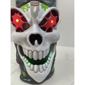 Monster Jam Grave Digger Truck Red Eye Light Up Skull Cup Mug Grim Reaper